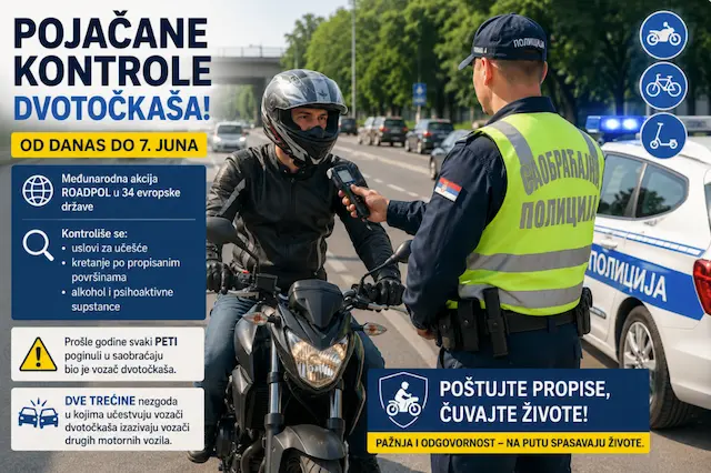 Do 7.juna pojačane kontrole:Na meti vozači dvotočkaša