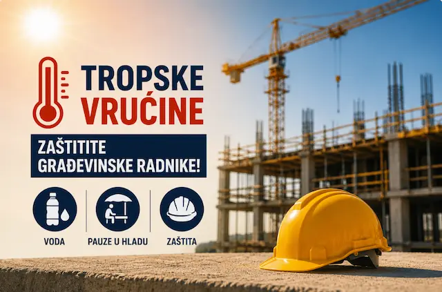 APEL MINISTARSTVA: Zaštitite građevinske radnike tokom tropskih vrućina