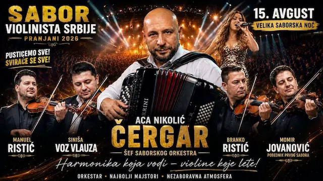 SPEKTAKL KOJI SE NE PROPUŠTA: Harmonika Ace Čergara i najjače srpske violine na saborskoj bini